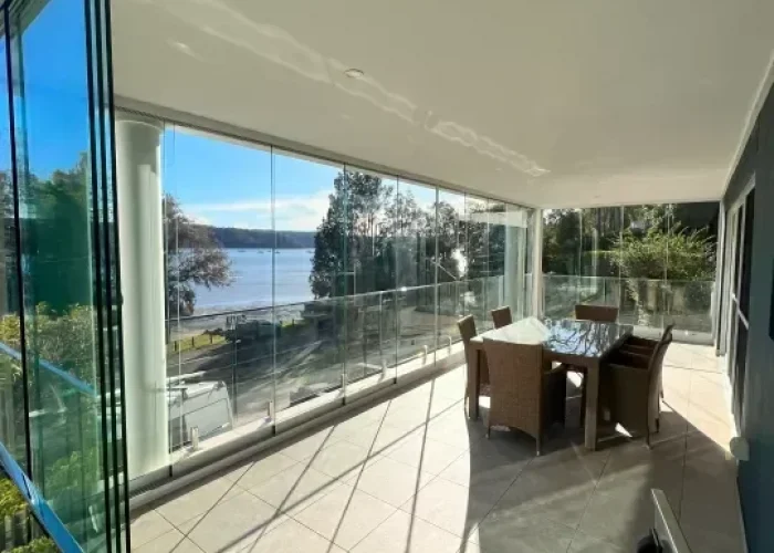 Slidetec frameless glass sliding doors, Rick Louvreland project