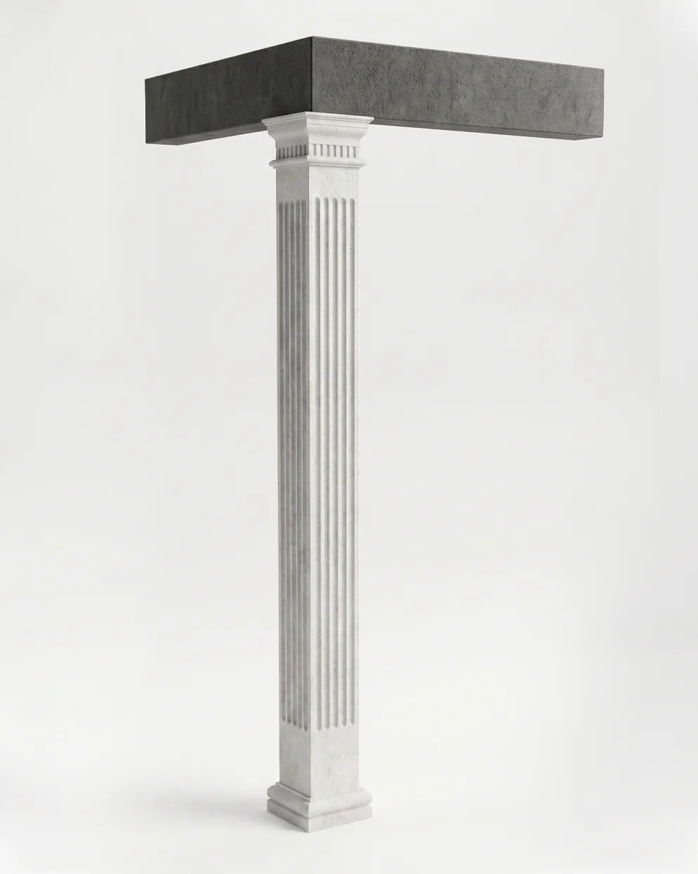 Tuscan square fluted column